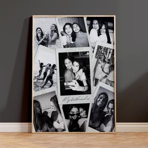 Personalised Photo Collage, polaroid Wall Art, bestfriend Gift, Keepsake Poster, gifts for girlfriend/boyfriend