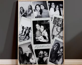 Personalised Photo Collage, polaroid Wall Art, bestfriend Gift, Keepsake Poster, gifts for girlfriend/boyfriend
