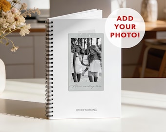 Personalised Photo Polaroid Notebook: custom name picture notepad. A5 Wire-bound, Softback,