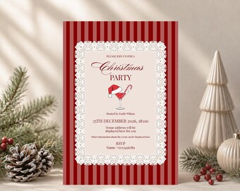 Personalised Christmas Party Invitations, Custom Digital Party Invite, Professionally personalised by seller