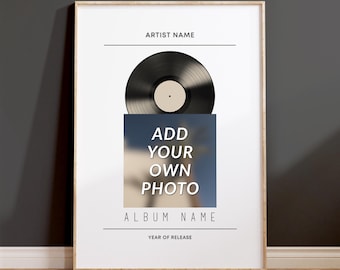 Personalised Music Album Print, Vinyl Wall Art, Music lover Day Gift, favourite song Keepsake Poster, gifts for girlfriend/boyfriend