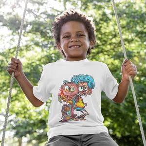 funny youth shirt, man and dog tee, gift for him, gift for her, children shirt, funny kid unisex shirt, cute cartoon short-sleeve shirt