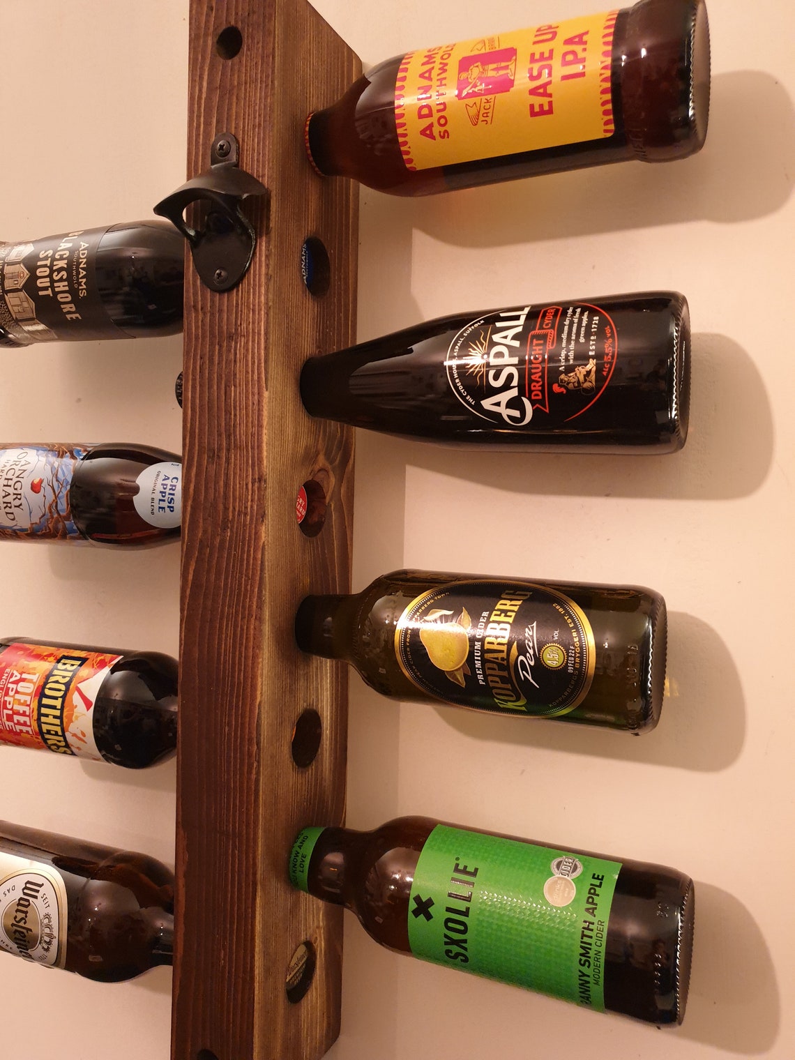 Beer Bottle Wall Rack / Beer Rack / Wooden Rack / Bottle Rack Etsy UK