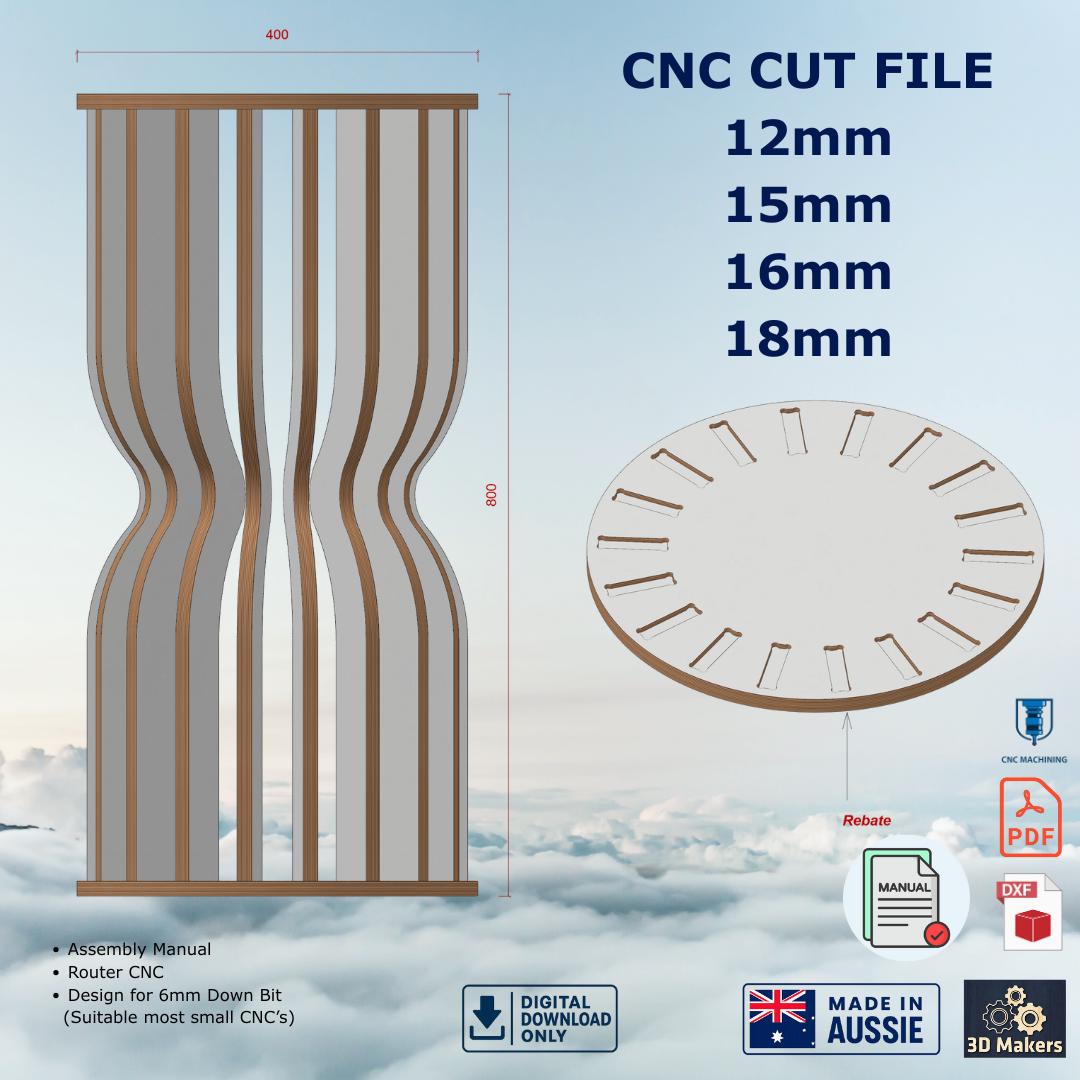 Round Table CNC Cutting File: 18mm, 16mm, 15mm, 12mm. Router Laser Cut ...