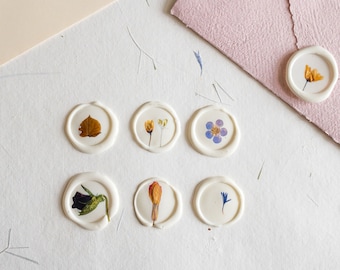 Pressed flower Seals Stickers, Self Adhesive Wax Seals, flower Wax Seals, Invitation Wax Seals, Wedding Wax Seal Stickers