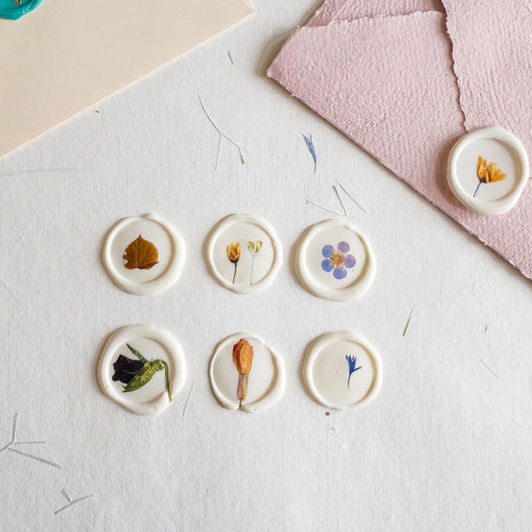 Pressed flower Seals Stickers, Self Adhesive Wax Seals, flower Wax Seals, Invitation Wax Seals, Wedding Wax Seal Stickers