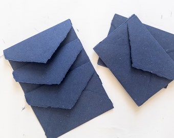 Indigo blue , blush, luscious, beige Handmade Deckle Edge Envelope 4Bar, C6 Deckle Edge Paper, 5x7 Envelope, Handmade Paper,