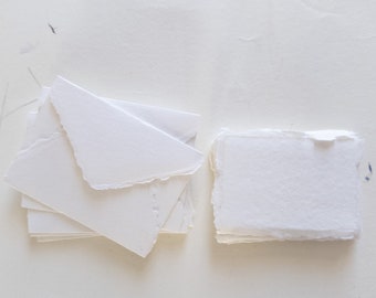 Pack of 10 Assorted sizes WHITE DECKLE EDGE Paper, multiple sizes Handmade paper and envelope, Handmade Cotton Rag Envelopes, cotton paper