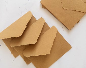 Honey Gold Envelope , blush, luscious, beige Handmade Deckle Edge Envelope 4Bar, C6 Deckle Edge Paper, 5x7 Envelope, Handmade Paper,