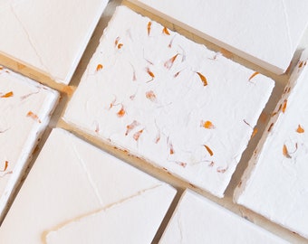 Handmade paper Papier Fait Main Marigold Handmade Deckle Edge paper deckle edge Envelop, 5x7 paper, Cotton rag paper, Invitation Paper,