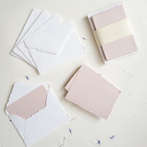 Vintage Rose Handmade Deckle Edge  Cotton Paper 4 Bar envelope,  4 BAR Deckle Edge Paper, Invitation Calligraphy Paper, Papier Fait Main,