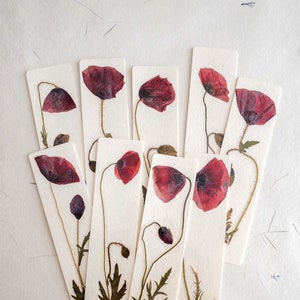 Segnalibro con papavero comune, segnalibro con fiori pressati, papavero di mais, fiori secchi, regalo, fiore, fiori secchi, segnalibro con papaveri