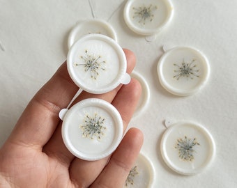 Queen Ann's Lace "" Pressed flower Seals, Self Adhesive Wax Seals, wedding DIY, flower Wax Seals, Wax Seals, Wedding Wax Seal Stickers