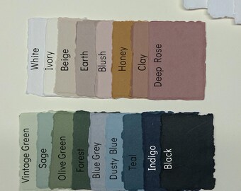 Complete sample pack, Handmade Paper Sample Pack | 17 Color Swatches | Deckle Edge Paper | Envelope & Paper Size Samples | Invitation Paper