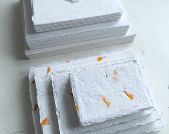 Marigold Handmade Deckle Edge paper deckle edge Envelop, Petal Handmade paper Cotton Rag paper, Invitation Paper, Handmade paper,