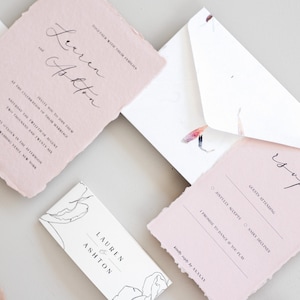 Set di inviti carta A6, carta Deckle Edge a colori multipli da 5X7 pollici e stampa di buste a casa, invito a nozze, carta di cotone