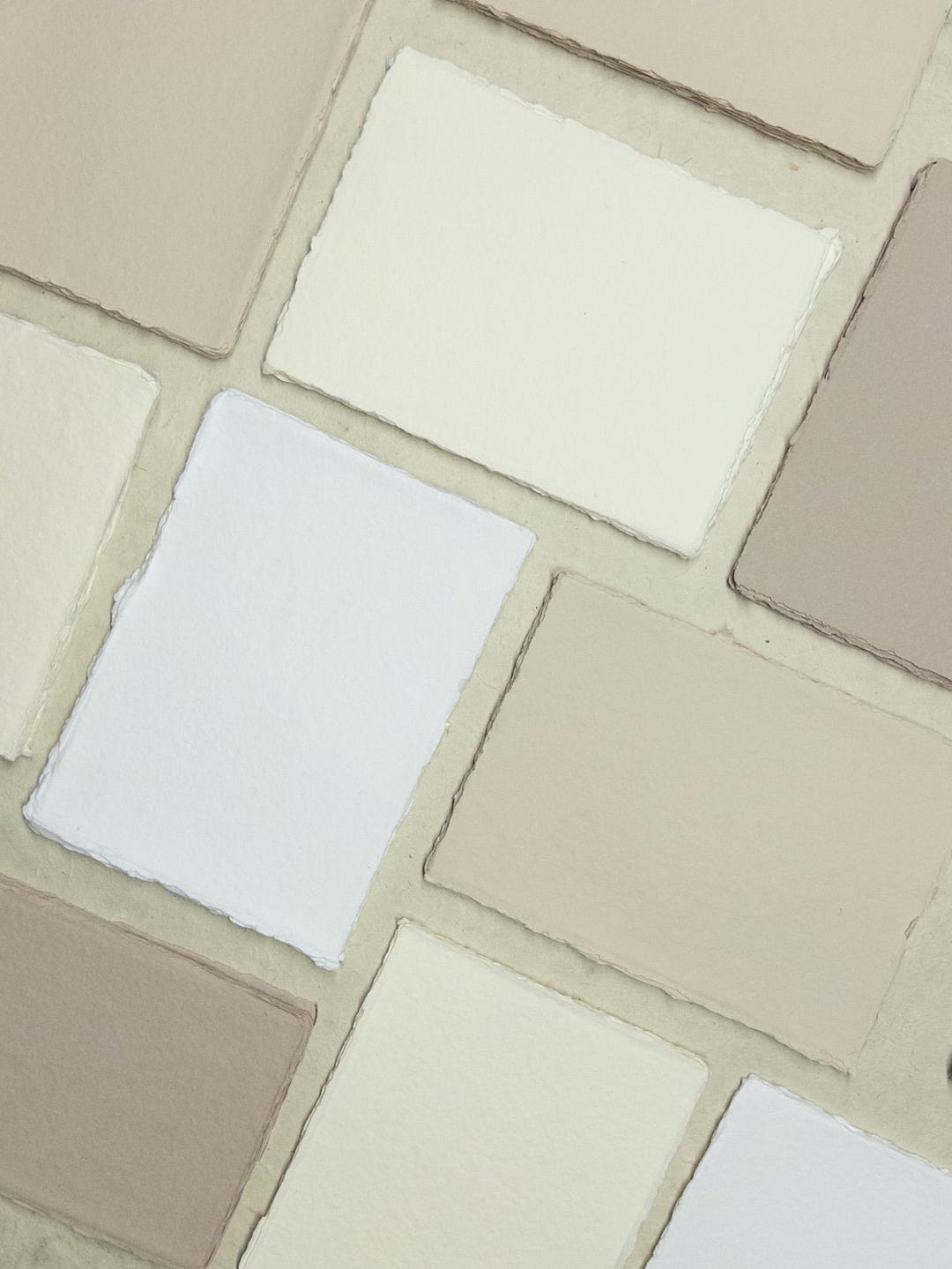 Pack of 10 Assorted Sizes Earth DECKLE EDGE Paper, Beige Handmade ...
