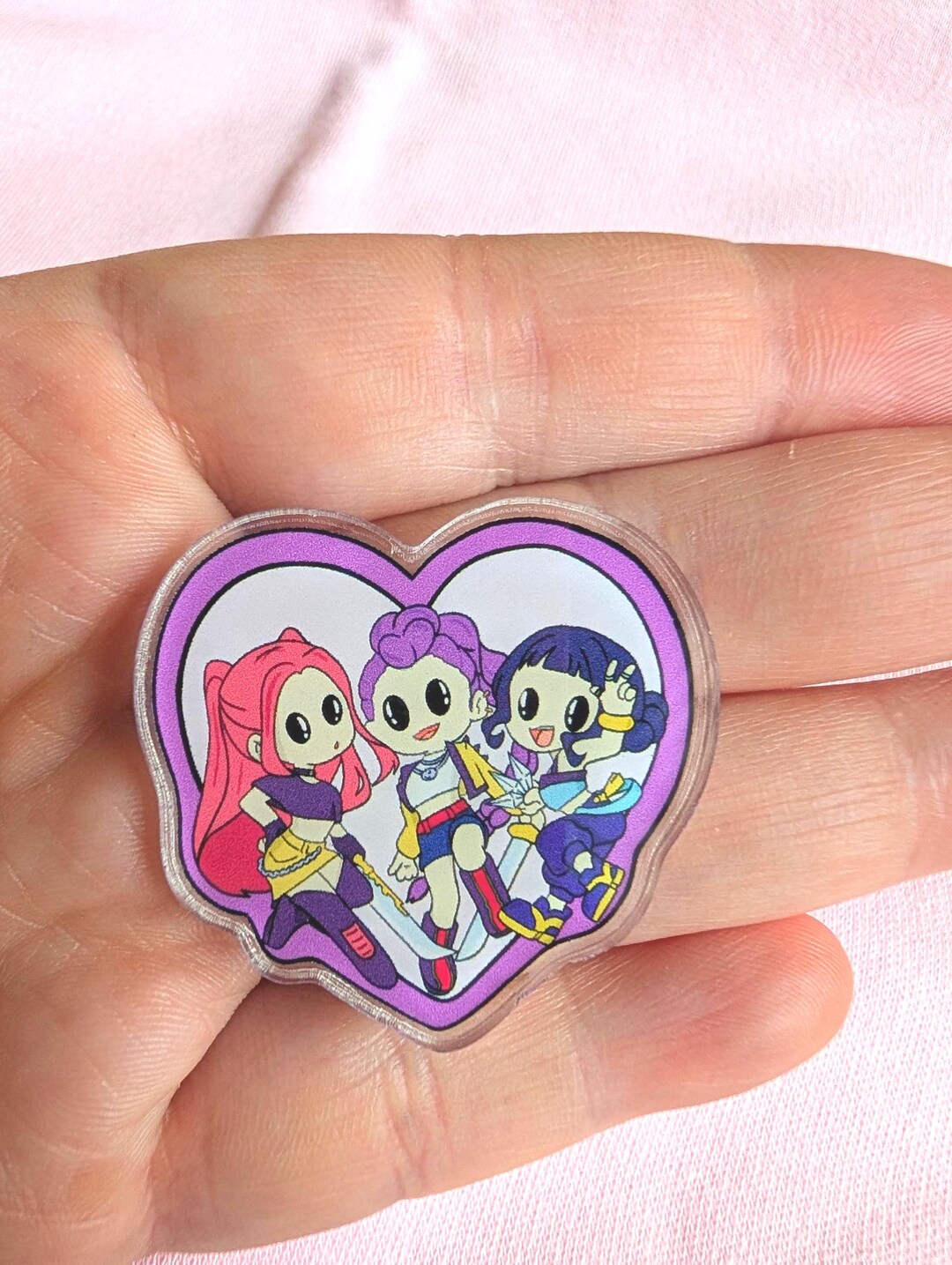 Huntrix Acrylic Pins-rumi, Mira, Zoey | Cute Collectable Anime Inspired ...