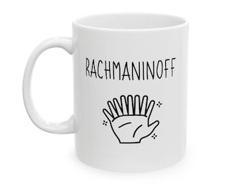 Grappige koffiemok klassieke muziek - Rachmaninoff-hand - cadeaus voor pianisten, muzieknerds, muzikanten