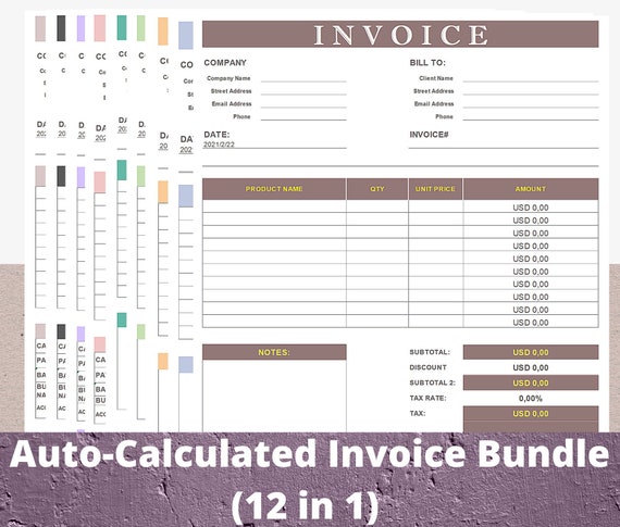 invoice template printable invoice invoice printable etsy
