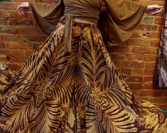 Bohemian Bodhi Free Flow Tie Dye Pants, Free Spirit Wide Leg Flare Palazzo Pants, Hippie Handmade Pants XS-4X Earthy Style Goddess Pants