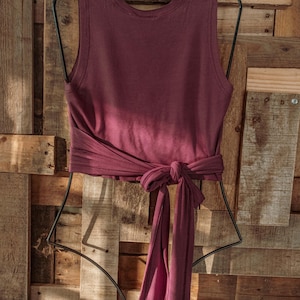 Organic EcoVero Stretchy Yoga Wrap Top, Natural Fiber Prana Wear, Festival Clothing, Wrap Vest Top, Multiway tie top, Handmade Yoga Top PLUS