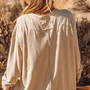UNISEX HEMP + Organic Cotton Oversized Long Sleeve T-shirt, Women's ...