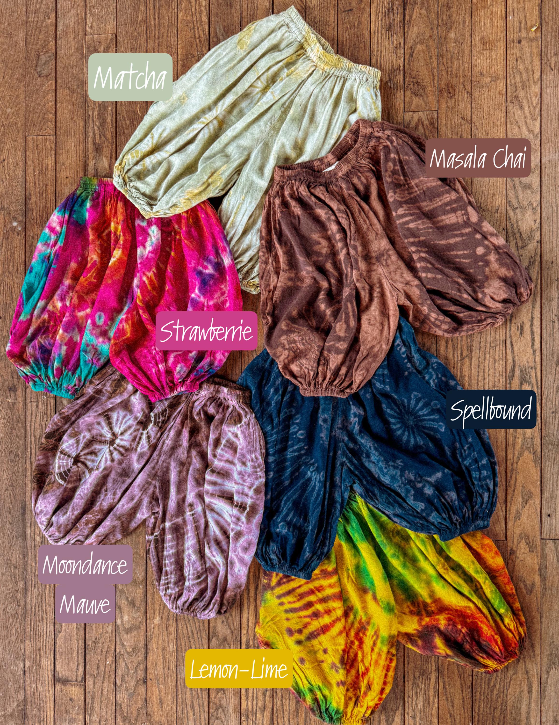 Kids Hippie Boho Pants, Cloth Diaper Friendly Flow Pant, Baggy Elastic Waist Cozy Harem Pants for Newborn Baby Toddler Kid Youth, Boho Baby