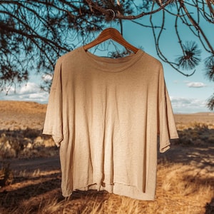 HEMP + Organic Cotton Oversized CROP T-shirt, Women's Hemp Boho Tee ...