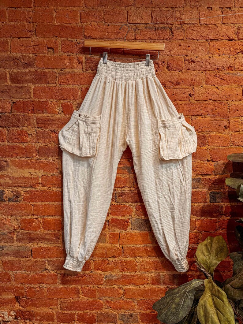 Bohemian Indigo White Checks Organic Cotton Pants main image 0