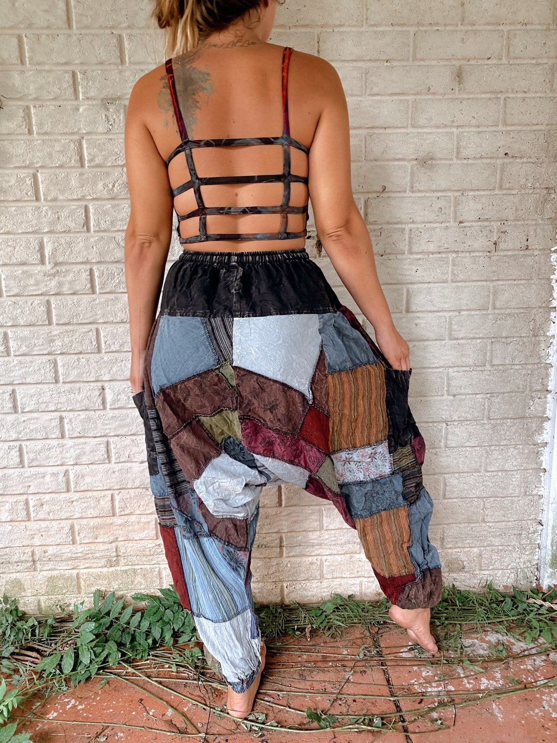 Hippie Patchwork Harem Pants Unisex Mens Womens Festival Etsy UK