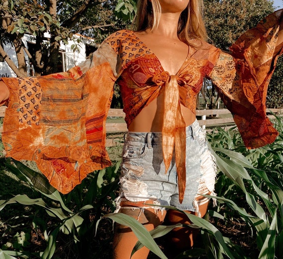 boho bell sleeve top