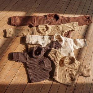 ORGANIC Cotton Baby Kids Toddler Sweater, Gender Neutral Oversized Boxy Pullover Sweater, Mommy and Me Sweater, Unisex Boys Girls Sweater