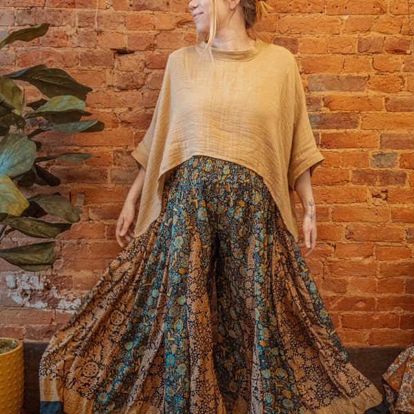 Boho Free Flow Flare Pants, Cozy Bell Bottom Flowy Pants, Hippie Spell Style Palazzo Pants, XS-4X Earthy Wedding Pants, Fall Clothing
