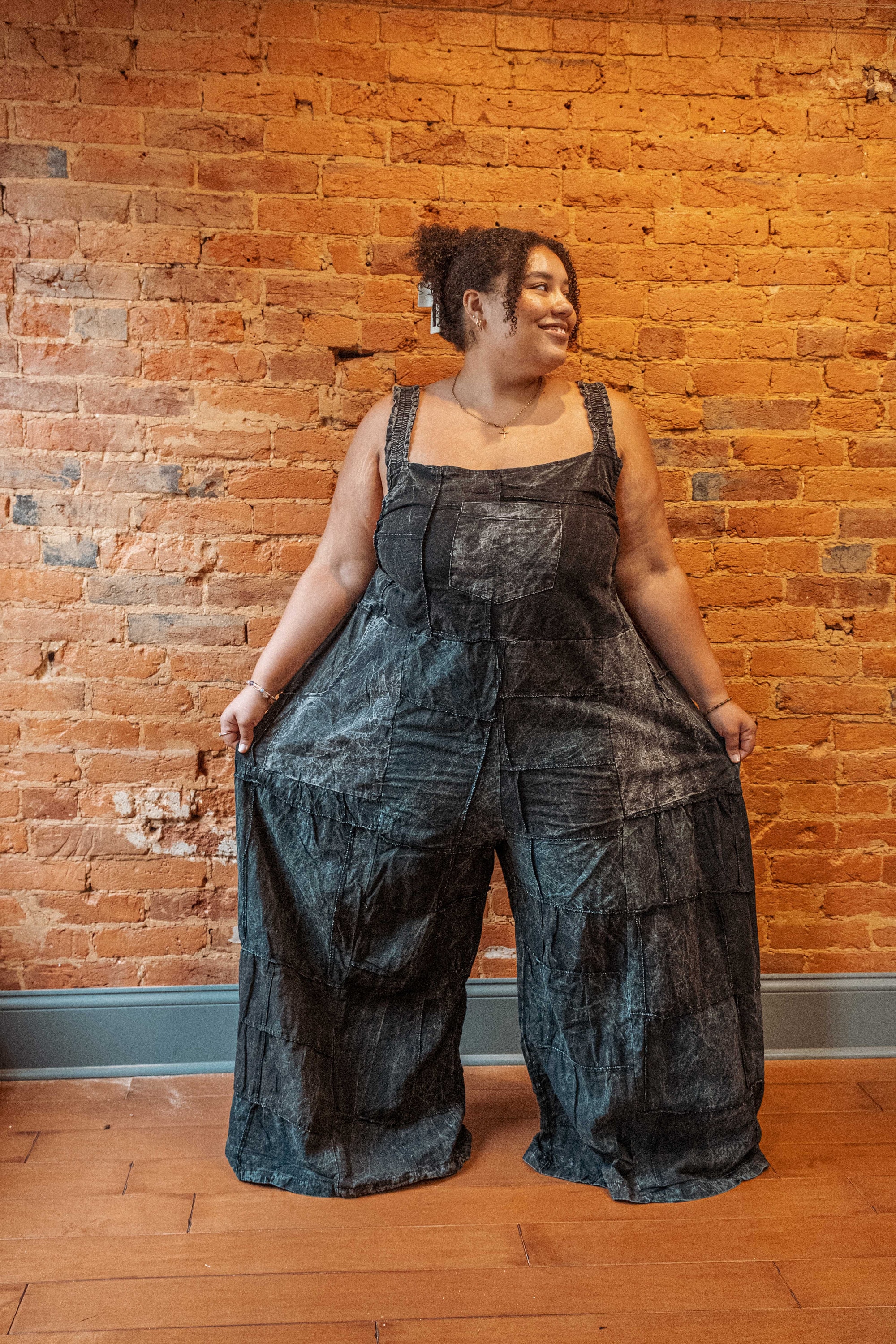 PLUS SIZE Hippie Patchwork Baggy Wide Leg Cotton Overalls Unisex