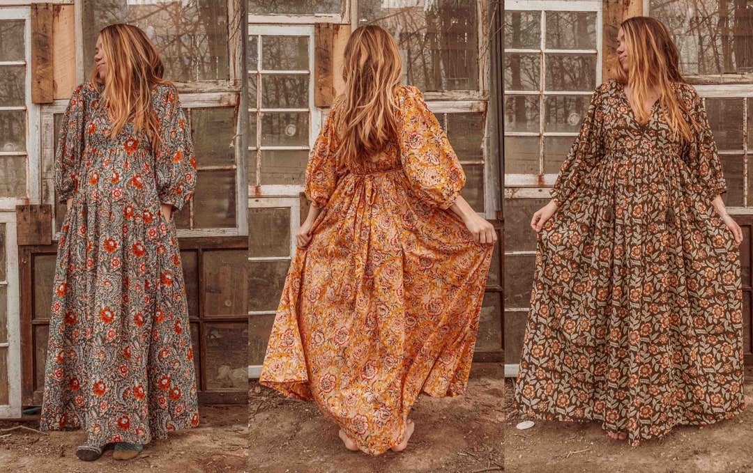 Flowy Hippie Maxi Dresses Rainbow Dress Long Flowy Hippie Dresses