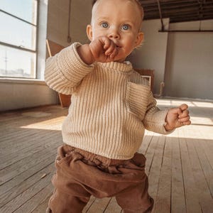 ORGANIC Cotton Baby Kids Toddler Sweater, Gender Neutral Oversized Boxy Pullover Sweater, Mommy and Me Sweater, Unisex Boys Girls Sweater