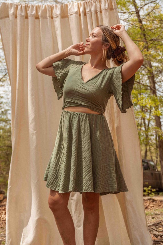 green emerald velvet dress Zeagoo Midi A Line Dress Short Sleeve Casual Flowy Tiered Sundress – ZEAGOO main image 0