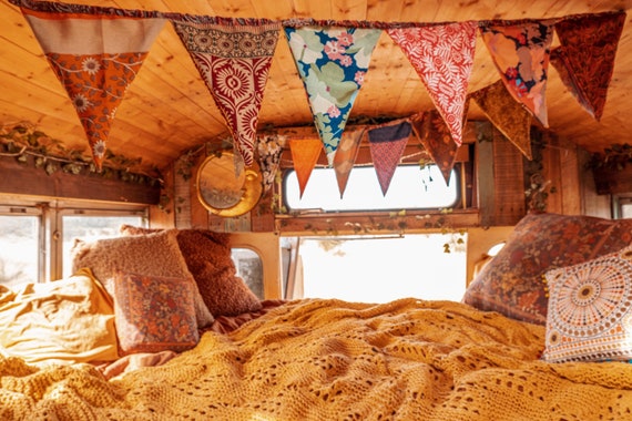 Bohemian Hippie Recycled Silk Flags Hippie Room Decor Eco - Etsy