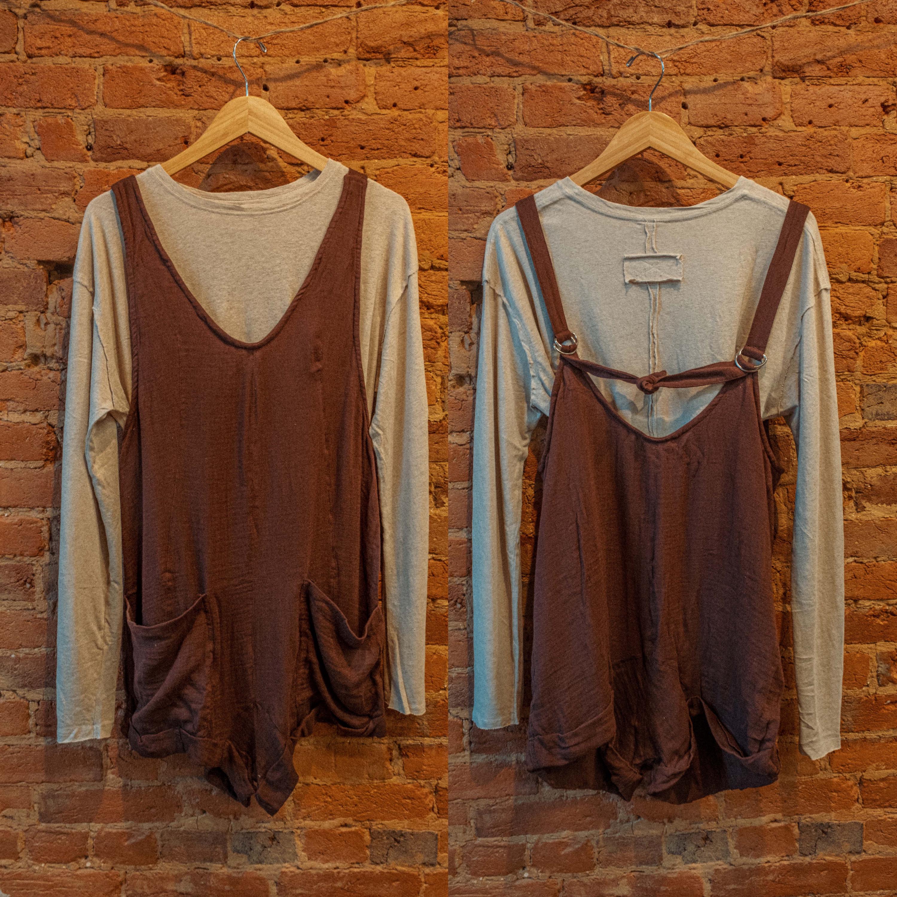 ORGANIC HEMP Outfit 2 Piece Set, Shortalls + Long Sleeve Hemp  