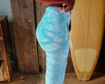 Hand Dyed Yoga Pants, Bootcut Crystal Dyed Thick Supportive Stretchy Yoga Pants