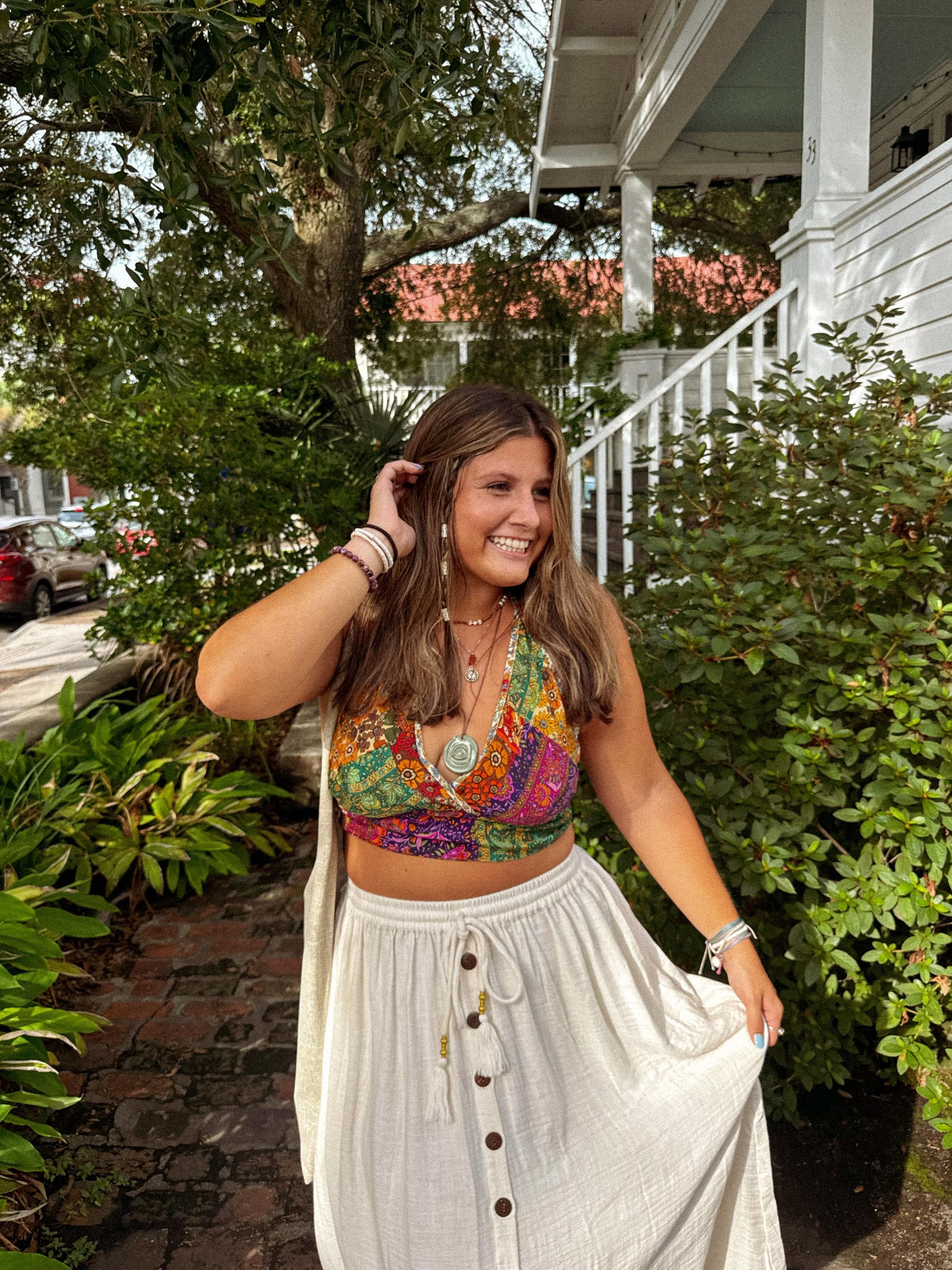 Hippie Boho Festival Recycled Patchwork Bralette, Summer Colorful