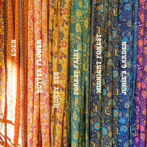 Hippie Boho SILK Curtain Panels, Rainbow Floral Bohemian Room Canopy Decor, Psychedelic 70s Aesthetic Dorm Decor, Wall Hanging, Home Gift image 2