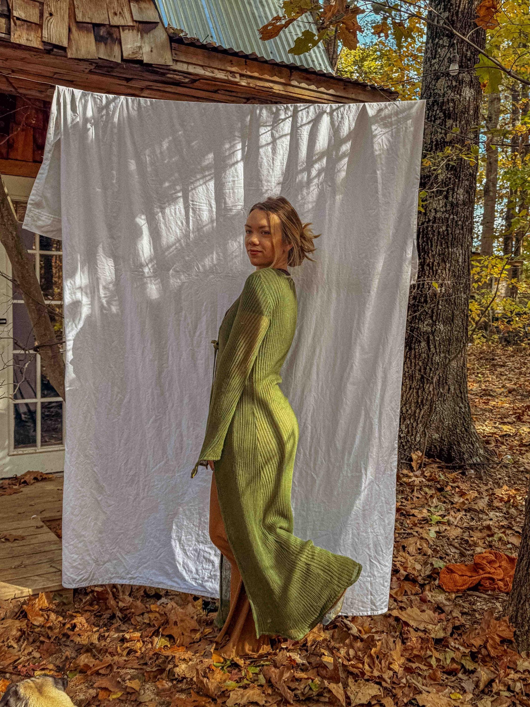 Certified Organic Cotton Open Knit Mesh Net Duster, Stretchy