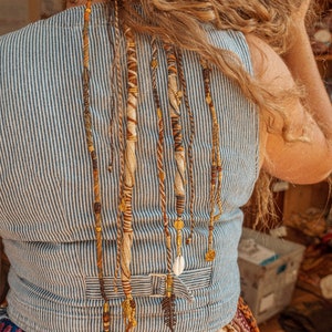Handmade Hair Wraps, Removable Looped Temporary Hair Extension Wraps, Faux Dread Wraps, Hippie Earthy Style Tie In Hair Dangles