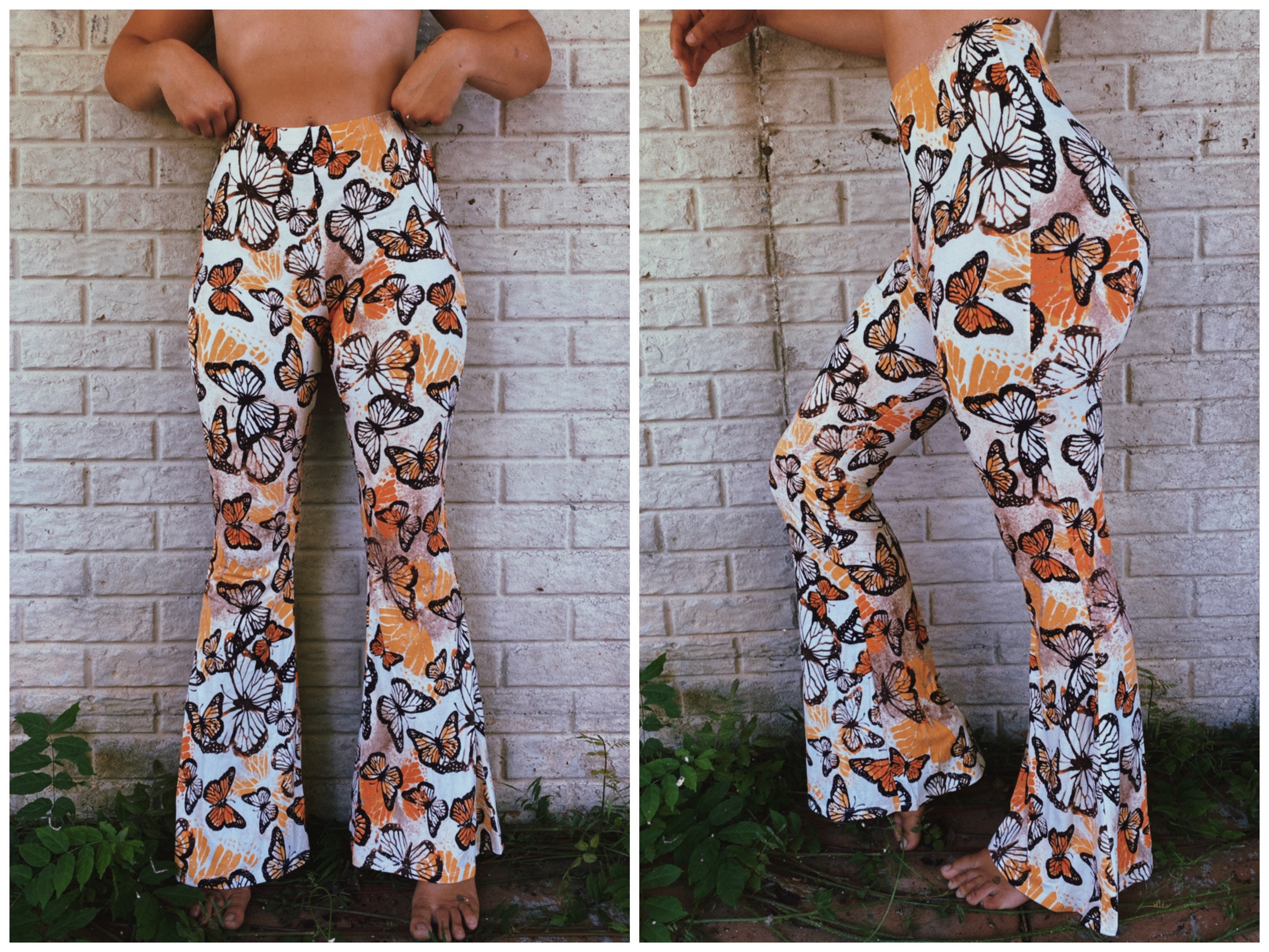 Hippie Boho High Waisted Flare Pants 