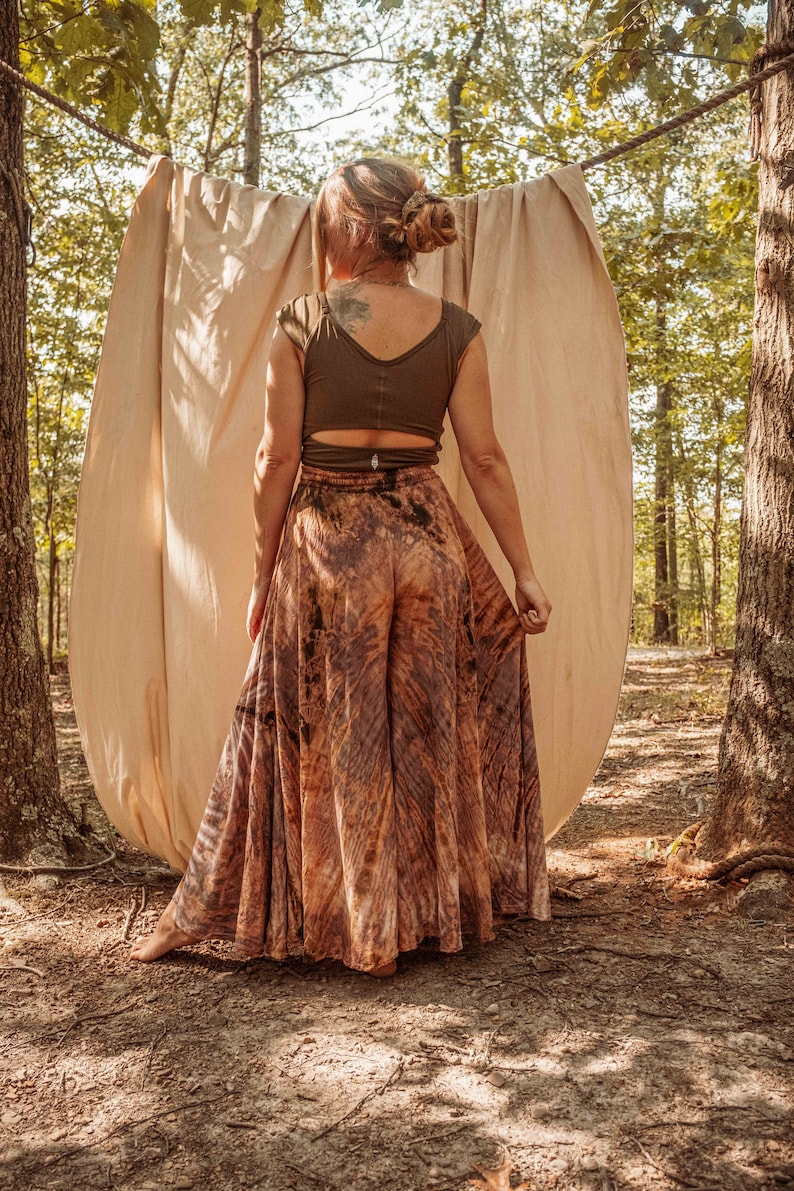 Bohemian Bodhi Free Flow Tie Dye Pants, Free Spirit Wide Leg Flare Palazzo Pants, Hippie Handmade Pants XS-4X image 5