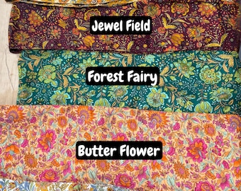 Silk Bandeau Headband Wrap or Belt, Multi Use Silk Floral Tie for Braids, Tube Top or Bandana