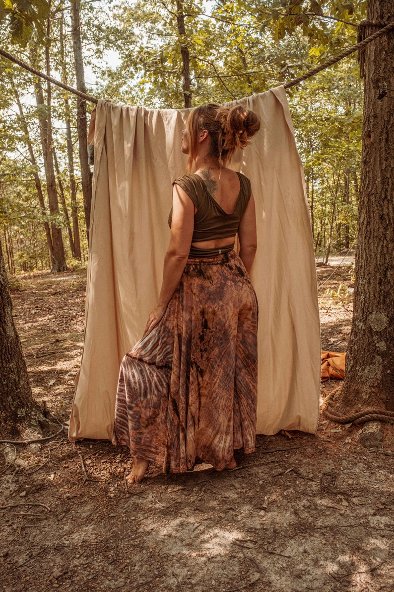 Bohemian Bodhi Free Flow Tie Dye Pants, Free Spirit Wide Leg Flare Palazzo Pants, Hippie Handmade Pants XS-4X image 8