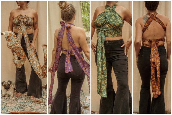Hippie Boho Wrap Top, Multi-way Scarf Top, Backless Halter Top, 70s Style  Bohemian Wrap Top, Multiway, Hippie Clothing, Wedding Outfit - Etsy Canada